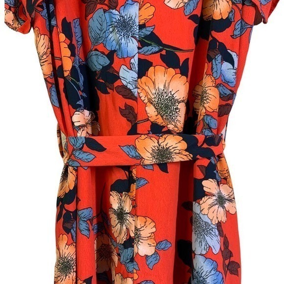 NAKED ZEBRA Red Floral Ruffle Tie-Waist Jumpsuit - NWT - Picture 5 of 15